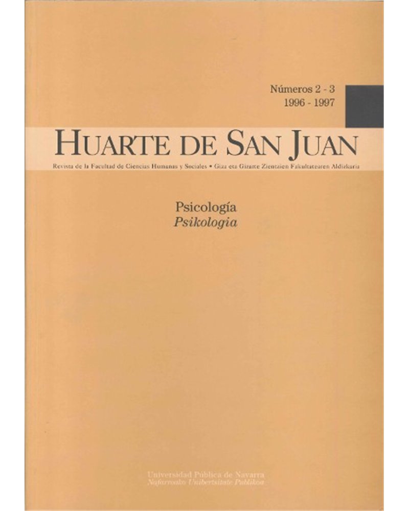 Huarte de San Juan. Psicología y Pedagogía. Nº 2-3 (1996-1997) Huarte de San Juan. Psicología y Pedagogía. Nº 2-3 (1996-1997)