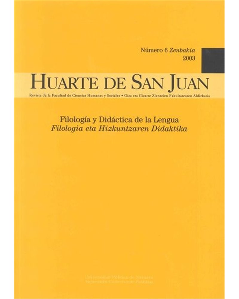 Huarte de San Juan. Filología y Didáctica de la Lengua. Nº 6 (2003) 