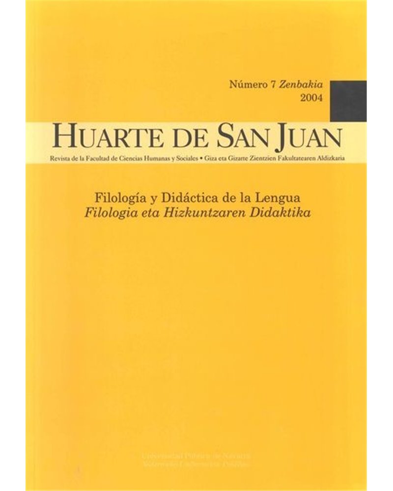 Huarte de San Juan. Filología y Didáctica de la Lengua. Nº 7 (2004) Huarte de San Juan. Filología y Didáctica de la Lengua. Nº 7 (2004)